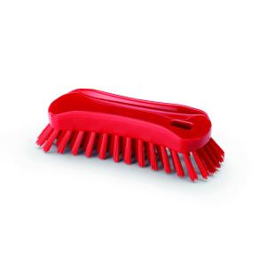 Igeax élelmiszeripari ergonómikus kézi kefe, piros, 0,5mm közepes sörtével