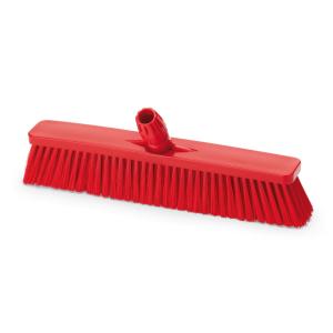 Igeax élelmiszeripari tolóseprű, partvis fej, 45cm, 0,75mm kemény sörtével, piros