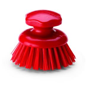 Igeax élelmiszeripari ergonómikus kézi súroló kefe kerek piros, 0,5mm közepes sörtével