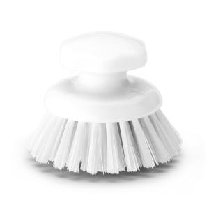 Igeax élelmiszeripari ergonómikus kézi súroló kefe kerek fehér, 0,5mm közepes sörtével