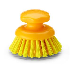 Igeax élelmiszeripari ergonómikus kézi súroló kefe kerek sárga, 0,75mm kemény sörtével