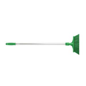 Igeax élelmiszeripari seprű, partvis, 28cm széles, 80cm nyéllel, zöld, billenő szemetes lapáthoz