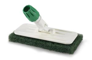 Igeax élelmiszeripari súroló pad menetes tartóval zöld