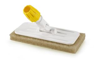 Igeax élelmiszeripari súroló pad menetes tartóval sárga