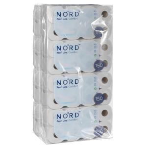 NORD Profi Line Comfort kistekercses toalettpapír 3 rétegű fehér 150 lapos 8x 8 tekercs (1 zsák)