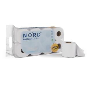 NORD Profi Line Comfort kistekercses toalettpapír 3 rétegű fehér 250 lapos 8 tekercses