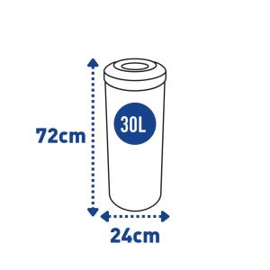 Önkioltó szemetes, rozsdamentes acél, 30 l, fényes
