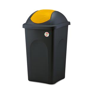 Multipat billenőfedeles szemetes kuka, műanyag, sárga billenő fedővel, 60L