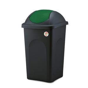 Multipat billenőfedeles szemetes kuka, műanyag, zöld billenő fedővel, 60L