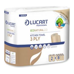 Lucart EcoNatural 2.3 környezetbarát papírtörlő - 3 rétegű, 2 tekercs