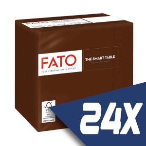 Fato Szalvéta 24x24cm csokoládébarna 2 rétegű 100 lap/csomag (24 csomag)