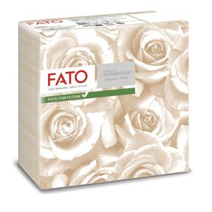 Fato Airlaid szalvéta 40x40cm Rózsa mintás pezsgő színű 50 lapos