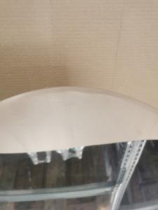 ENYHÉN SÉRÜLT Rozsdamentes acél pedálos szemetes, kivehető műanyag vödörrel, 30L, fényes