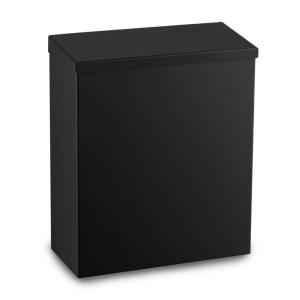 Falra szerelhető Fekete rozsdamentes acél szemetes fedéllel, 7 literes