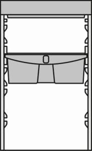 Filmop Alpha 6103 takarítókocsi 4x4L + 2x15L vödörrel, zsáktartóval, zárható szekrénnyel