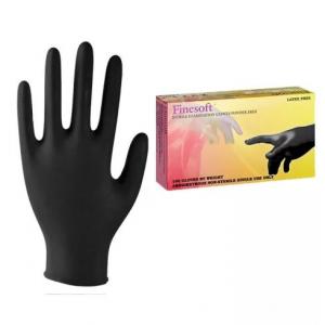 Finesoft Nitril vizsgáló kesztyű fekete, púdermentes, L méret 100 db/doboz