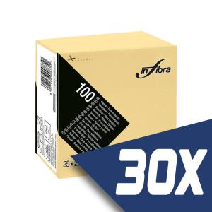 Infibra Szalvéta 25x25cm krém 2 réteg 100 lap/csomag (30 csomag)