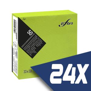 Infibra szalvéta 33x33cm almazöld 2 rétegű 50 lap/csomag (24 csomag)