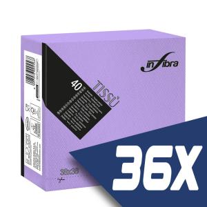 Infibra Szalvéta 38x38cm Lila 2 réteg 40 lap/csomag (36 csomag)