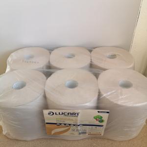 LUCART ECO Kéztörlőpapír Natural tek. belsőmagos 2rtg./135 m/450lap x 6tek/zsug