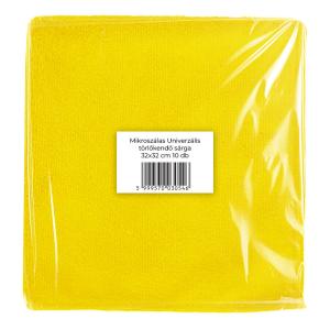 Mikroszálas törlőkendő 32x32cm 300g/m2 sárga 10 db-os