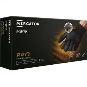 Nitril fekete kesztyű púdermentes XL méret 50 db/doboz Gogrip Mercator