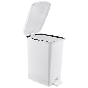 Slim Műanyag pedálos szemetes, fehér, 25L