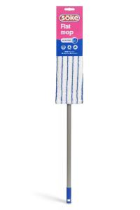 Söke mikroszálas lapos felmosó 130 cm-es nyéllel, 40 cm-es mikroszálas fejjel