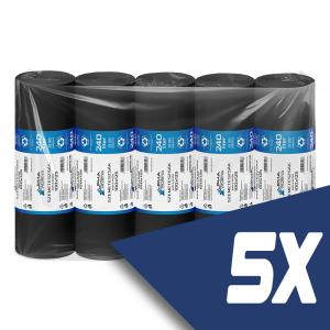 Szemeteszsák fekete 100x125x0,03 240 literes 10db/tekercs (5 tekercs)