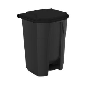 Uctem szelektív hulladékgyűjtő konténer, műanyag, pedálos, fekete/fekete 50L