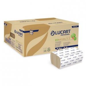 V hajtogatott kéztörlőpapír Lucart ECO Natural 2 rtg.21x21cm/lap;3800 lap/krtn