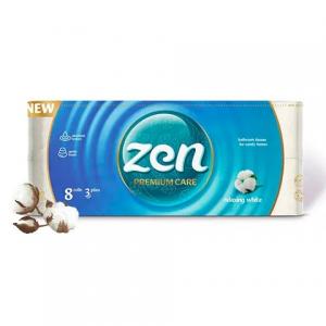 ZEN Relaxing White kistekercses toalettpapír 3 rtg. 8 tekercs/csomag
