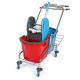 Takarítókocsi, krómvázas, zsáktartóval, 2x18 literes vödörrel